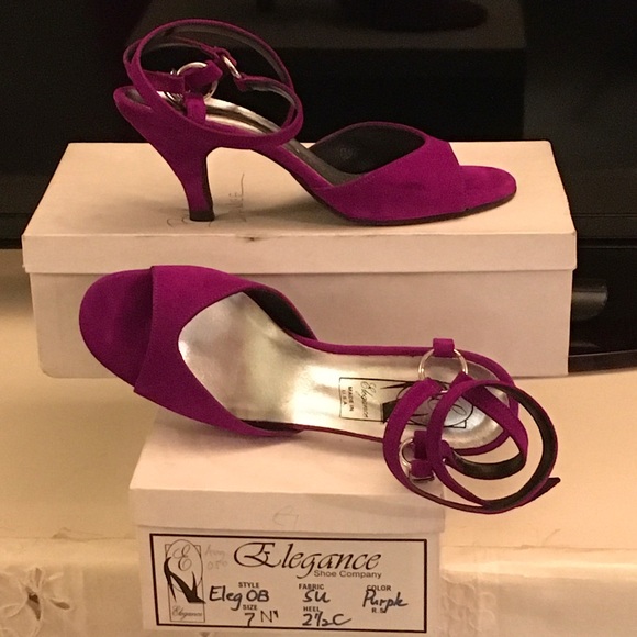 Ballroom dance shoes 2.5” heels, purple - Picture 1 of 2